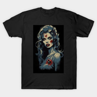 Zombie Girl - Hot gothic halloween classic vintage horror T-Shirt